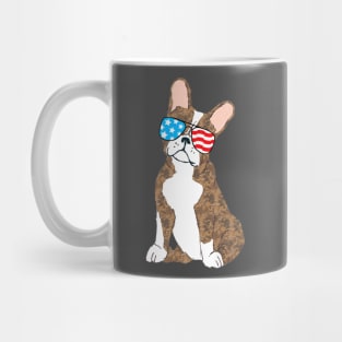 Brindle Boston Terrier Dog Patriot Cool Usa Flag Sunglasses Mug